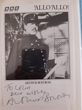 Arthur Bostrom 'Allo 'Allo Signed Cast Card Photo