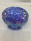 Fenton blue Opalescent Iridescent Lily of the Valley Rose Bowl Vase