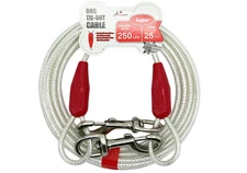 30 FT Heavy Duty Dog Tie Out Cable Runner Reflective Leash 250 LB Max Large Dogs