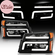 - per Chevy Colorado GMC Canyon 2004-2012 Tubo LED Nero Fari Proiettori con