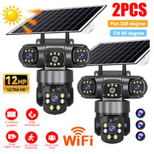 3 Lens 12MP Solar Battery Home Security Camer...