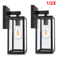 1/2X AußEnleuchte Wandlampe Wandleuchte Gartenlampe Led E27 IP44 Schwarz