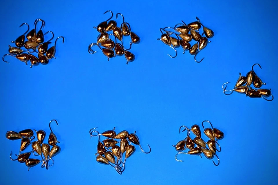 65 未上色 4 毫米钨冰夹泪滴泛鱼鲈鱼套装 — 第 3/4 张图片