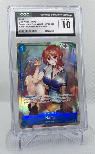 One Piece Card Game TCG Nami OP09-050 Alt Art CGC 10 Gem Mint