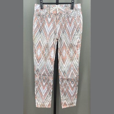 NEW Boston Proper Jeans Womens 4 brown orange aztec western preppy cowgirl