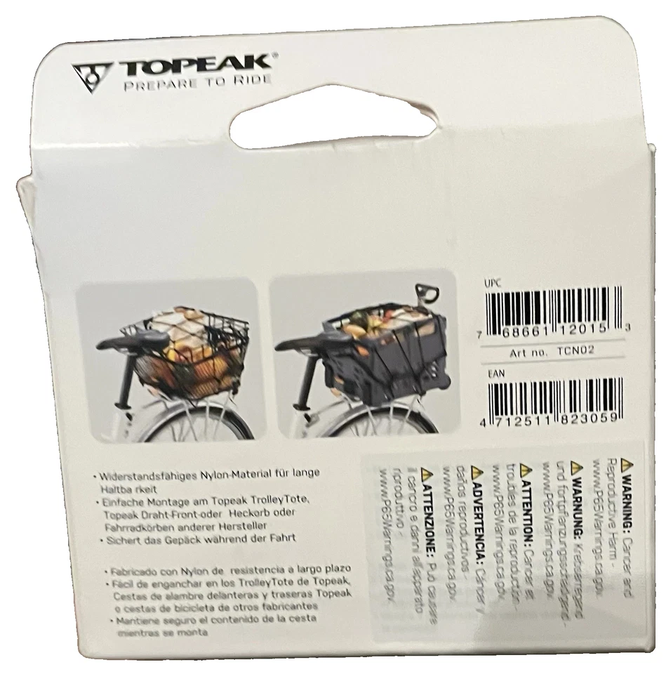Red de carga para bicicletas Topeak para cestas y portadores delanteros/traseros - solo red Foto 4 de 4