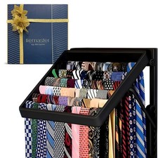 Tie Rack and Scarf Organizer, Battery-Free Design, Holds 60 Ties and Scarves ...
