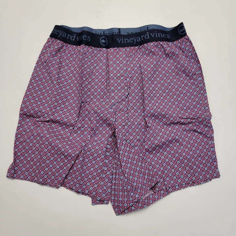 Nova cueca boxer clássica VINEYARD VINES masculina XS X-PEQUENA azul estampa vermelha - Imagem 2 de 4