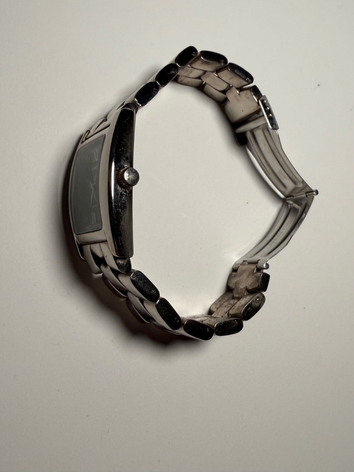 Vintage Rumours Silver Tone Rectangular Face Meta… - image 6