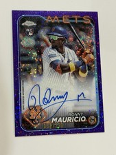 2024 Topps Chrome Ronny Mauricio Mets Auto RC Purple Speckle Refractor #/299