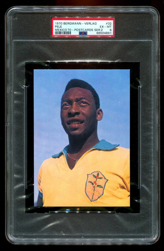 RARE 1970 Bergmann Mexico 70 #32 Pele PSA 6 LOW POP 2 World Cup GOAT Legend