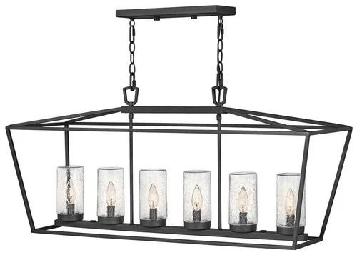Alford Place 40"W Black 6-Light Outdoor Island Chandelier - Picture 2 of 10