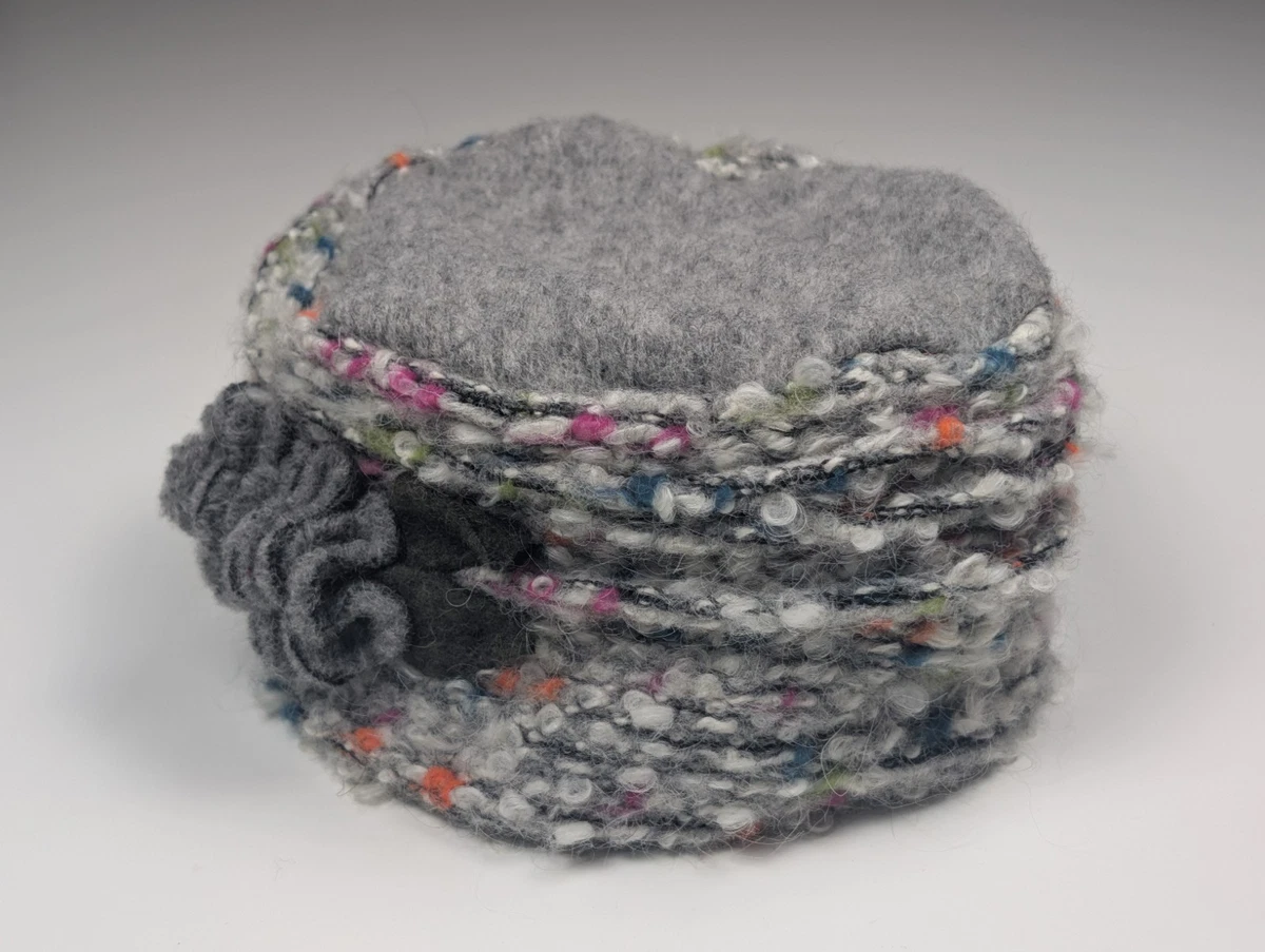 Vintage Madcaps Paris New York Corona Gray Wool Felt Roll Brim Hat Made in Italy Discover our new capsule of hats made in Italy from 100  main image 2