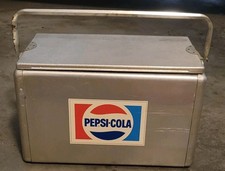 Vintage Pepsi Cola Aluminum Cooler Ice Chest