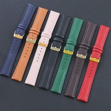 Quality Soft Leather Watch Strap Fashion Pin Buckle Band Multicolour 10mm~22mm