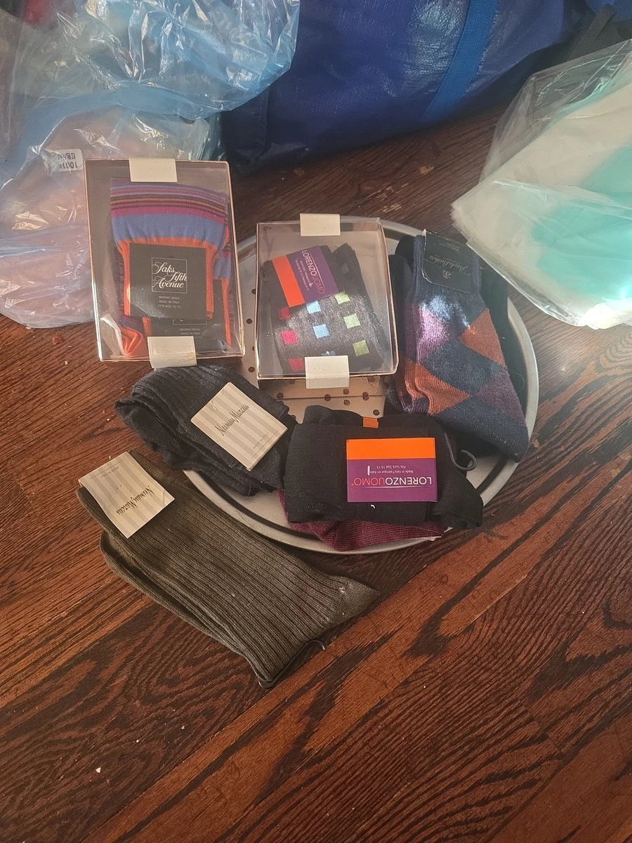 7pc Lorenzo Uomo Saks Fifth Ave Merino Wool Blend Dress Socks