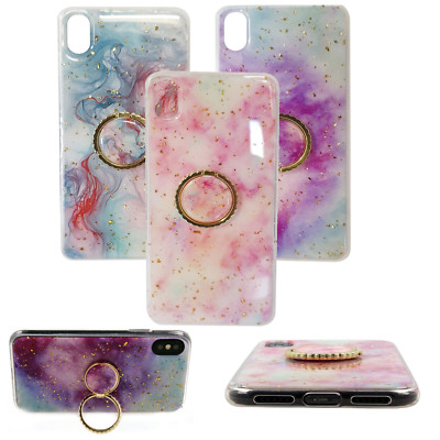 Für Apple iPhone 12 MINI -  Tasche Hülle Holder Marble Ring Case Muster Brokat