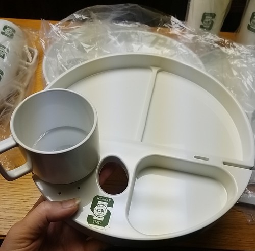Michigan State University Spartans Picknick/Heckklappe Besteck Teller Tassen Set Neu - Bild 5 von 10