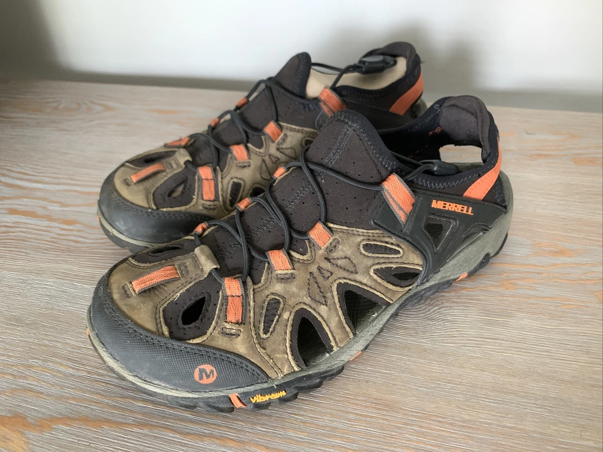 Merrell Men&#039;s Shoes Brown Leather Low Vibram Traction Soles Sz 8 (S) |