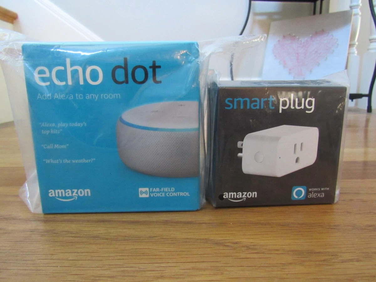 New Sealed Echo Dot 3rd Gen Smart Speaker bundle w Amazon Smart