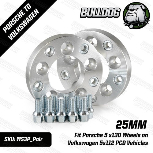 Bulldog 25mm Wheel Adapters Porsche 5x130 Wheels onto VW Group 5x112 PCD hubs - 第 1/10 張圖片