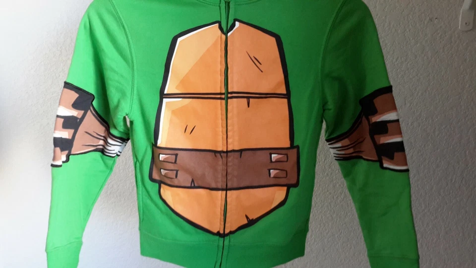 Disfraz de Miguel Ángel Tortugas Ninja Mutantes Adolescentes Chaqueta con Cremallera Sudadera con Capucha XS Pre-ow Foto 2 de 4