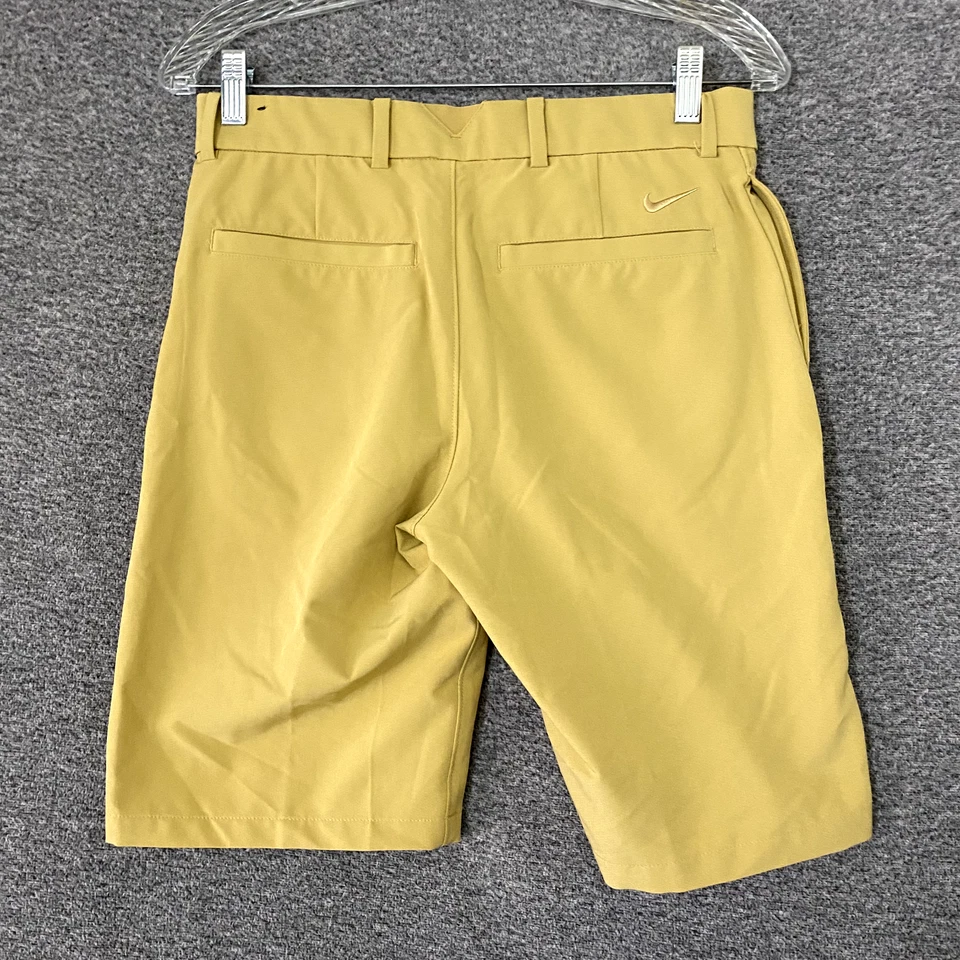 Pantalones cortos de verano Nike Dri-Fit para mujer talla grande beige/amarillo 10" cintura elástica Foto 2 de 4