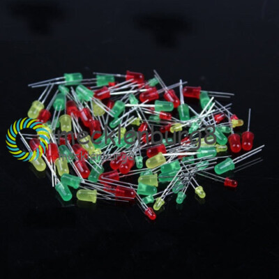 100PCS Light Emitting Diode LED 5mm 3mm Red Green Yellow for Arduino Raspberry
