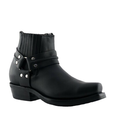 black leather booties canada