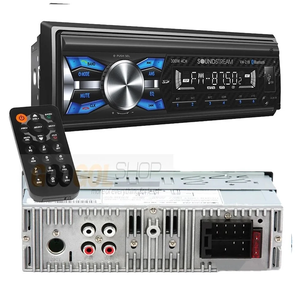 Soundstream Single DIN Car Stereo Receiver & 2 Pair 300W 6.5" Coaxial Speakers - Image 2 of 4
