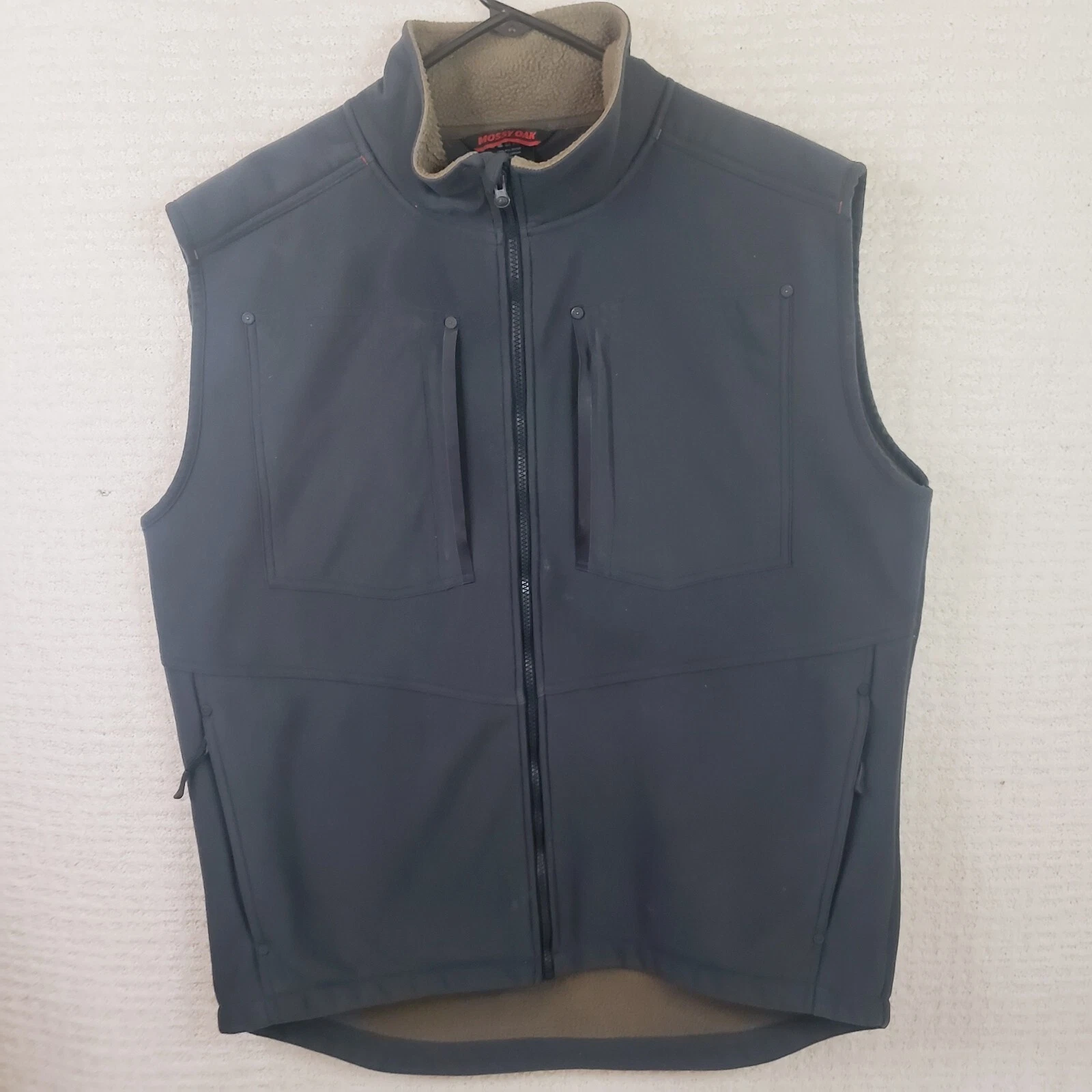 Mossy Oak Sherpa Camp Vest, Sherpa Lined Vest with 4 Zip Pockets XL Slate Blue