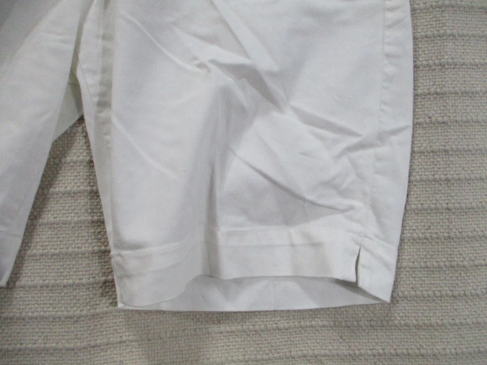 Chaps Womens Shorts 10P Petite White Chino Pockets Vented Button Zips Cotton - Image 3 of 4