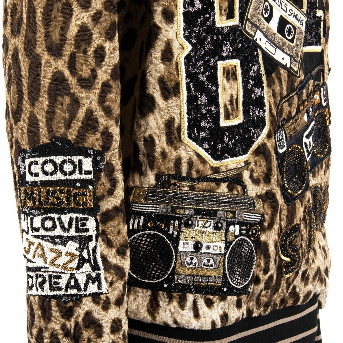 【送料&関税込】Dolce & Gabbana Sweatshirt With Leopard DOLCE & GABBANA Sweater Black Leopard Full Zip Hooded