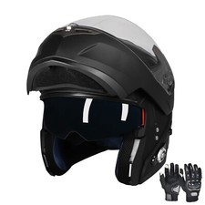 Motorcycle Helmet Modular Dual Visor & Blueto...