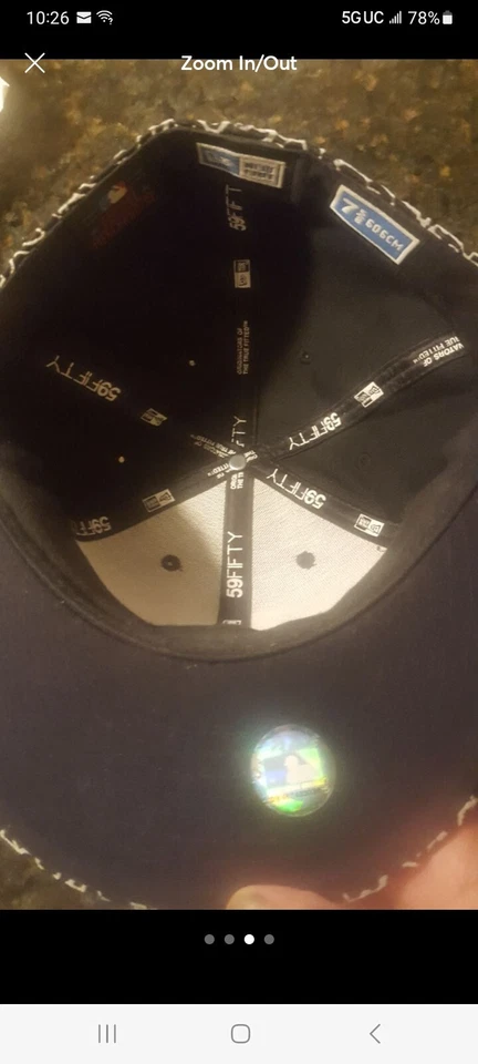 Washington Nationals DC New Era jordan 3 elephant print fitted sz. 7 5/8 - Image 4 of 4