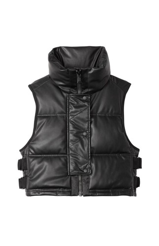 $360 Alp N Rock ANR+ La Vitesse Black Faux Leather Cropped Vest Size M - Picture 3 of 8