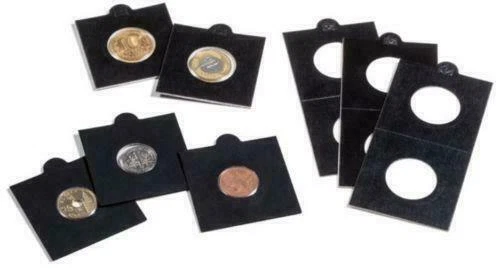 Coin Holders BLACK Lighthouse MATRIX Self Adhesive Card Holders Pack of 50