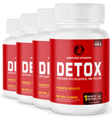 Body Cleanse Detox & Repair Formula + Herbs Support Fast-Acting DETOX  4 Bottles