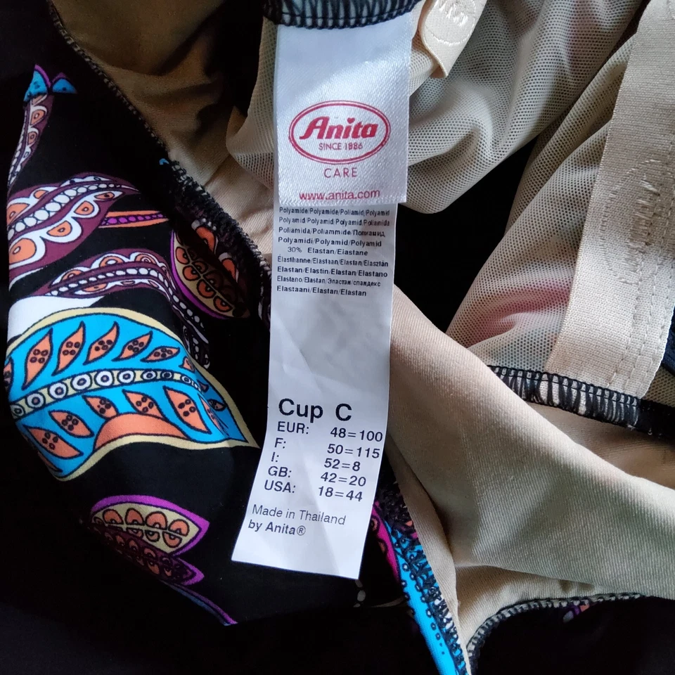 ANITA One Piece Skirt Paisley Women's Plus Size 18 Cup C Swimsuit - Image 4 of 4