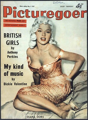 Moderne RP-Postkarte: Filmstar DIANA DORS auf Picturegoer-Brief von 1957. Limitierte Auflage