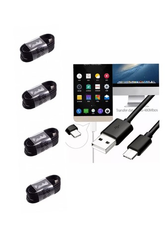 5x USB-C Type C Cable Fast Charging Cord for Samsung Galaxy S9 S8 Plus N8 N9 BLK - 第 1/5 張圖片