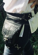 Leather  Ostrich Steampunk Leg Bag Pouch Belt holster Cyberpunk Cycling Biker
