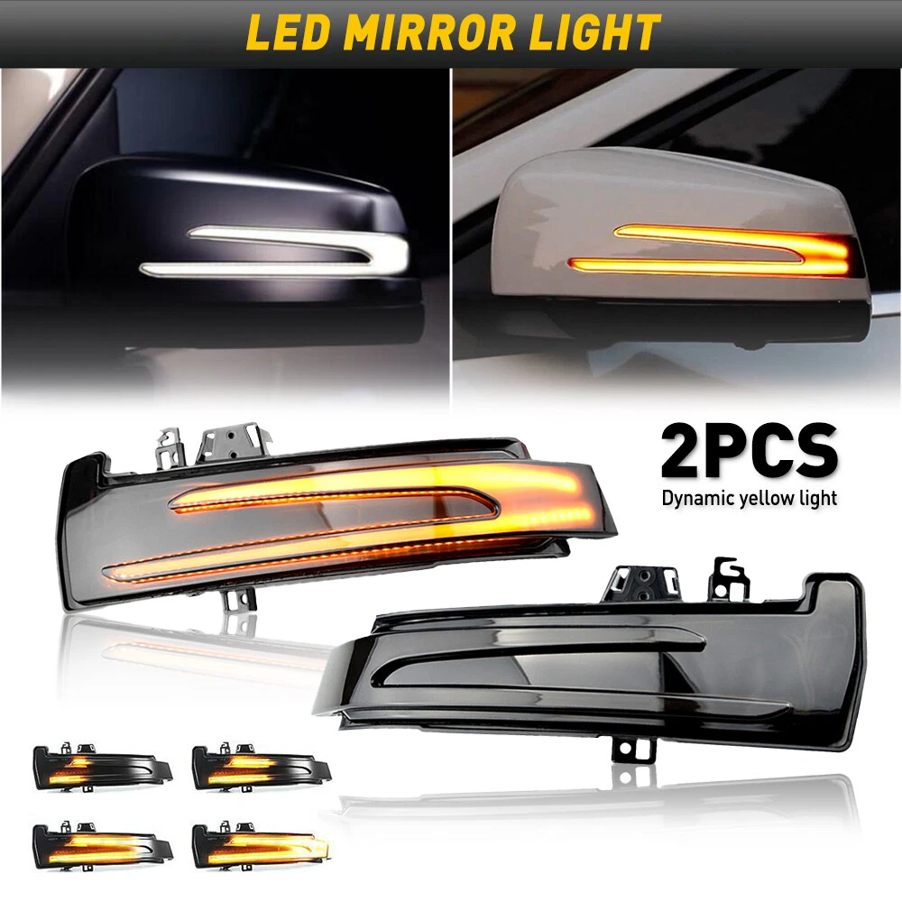 2X LED Sequential Side Mirror Turn Light Signal For Mercedes Benz A B C E S CLA