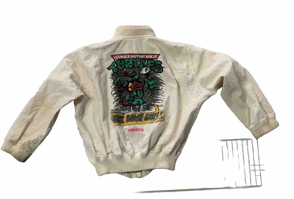 VTG  Teenage Mutant Ninja Turtles Jacket TMNT Michelangelo Size 12 Stained Read - Image 2 of 4