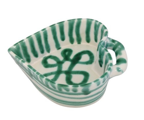 Vintage Gmundner Keramik Dizzy Green Heart Shaped Bowl Austria Pottery - Picture 5 of 12