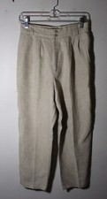 GIORGIO SANT' ANGELO Beige Tan 100% Linen Pants Size 6