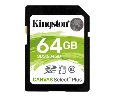64GB Kingston Canvas Select Plus SDXC CL10 UHS-1 U1 V10 Memory Card
