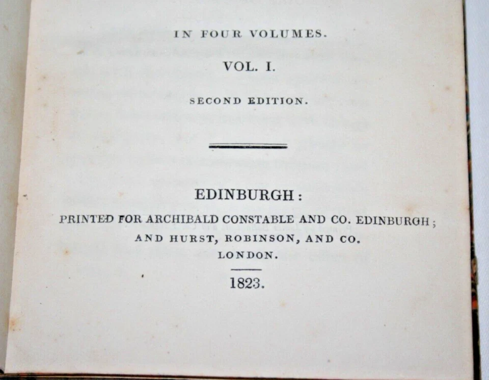 1822 4 Vol PEVERIL OF THE PEAK Walter Scott SECOND ED Waverly Novels LEATHER - Image 4 of 4