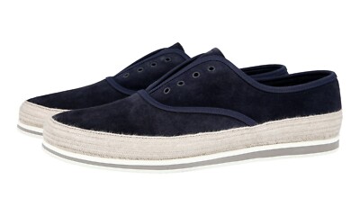 PRADA LACEUP ESPADRILLES BLUE 40