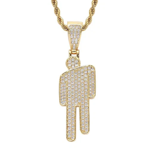 Hot Alloy# Billie Eilish Inspired Hip-hop Blohsh Necklace Pendant Blue Black Zir - Picture 12 of 21